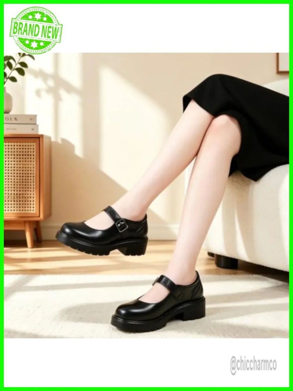 Women's Mary Jane Platform Heels Chunky Oxford Shoes